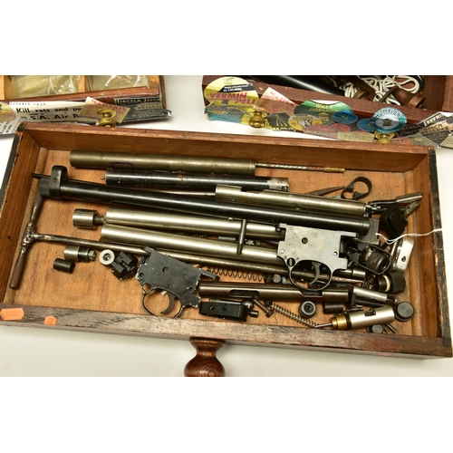 372 - TWO SETS OF DRAWERS AND ONE OTHER DRAWER, containing a very large quantity of air gun/rifle and pist... 