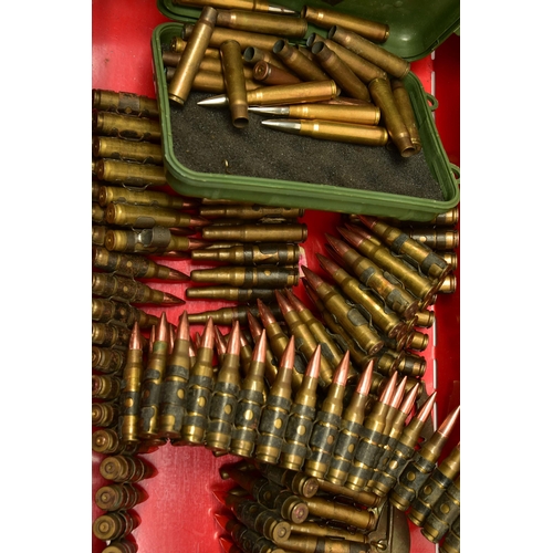 373 - A HAMPER AND CONTAINER OF INERT METALLIC CARTRIDGE CASES, they include a large quantity of 7.62 NATO... 