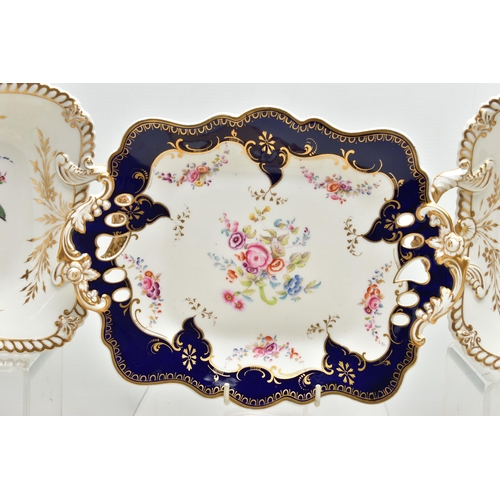 169 - NINE PIECES OF MID TO LATE 19TH CENTURY BRITISH PORCELAIN, comprising a pair of Chamberlains twin ha... 