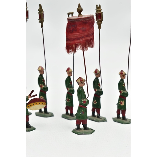 184 - AN EARLY 20TH CENTURY SET OF FORTY LEAD FIGURES FORMING A PROCESSION, possibly of Dowager Empress Ci... 