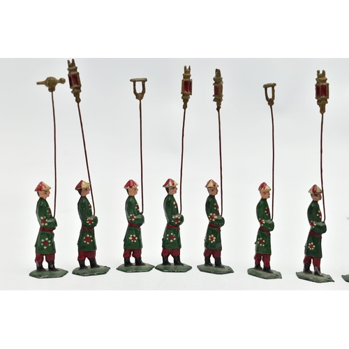 184 - AN EARLY 20TH CENTURY SET OF FORTY LEAD FIGURES FORMING A PROCESSION, possibly of Dowager Empress Ci... 