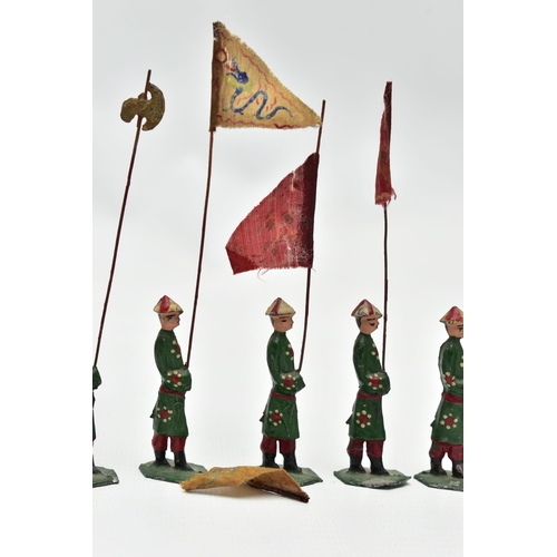 184 - AN EARLY 20TH CENTURY SET OF FORTY LEAD FIGURES FORMING A PROCESSION, possibly of Dowager Empress Ci... 