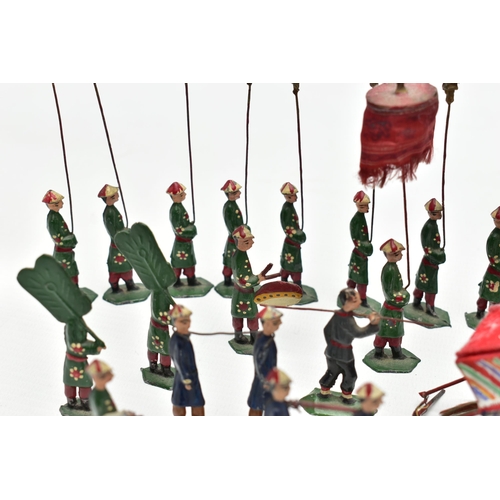 184 - AN EARLY 20TH CENTURY SET OF FORTY LEAD FIGURES FORMING A PROCESSION, possibly of Dowager Empress Ci... 