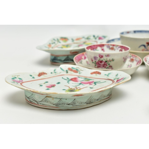 204 - A COLLECTION OF LATE 18TH AND 19TH CENTURY CHINESE PORCELAIN, comprising four famille rose footed di... 