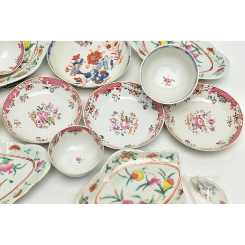 204 - A COLLECTION OF LATE 18TH AND 19TH CENTURY CHINESE PORCELAIN, comprising four famille rose footed di... 