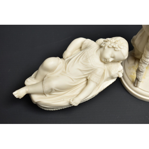 128 - A PAIR OF 19TH CENTURY COPELAND PARIAN FIGURES OF A BOULOGNE FISHERMAN AND HIS COMPANION, modelled a... 