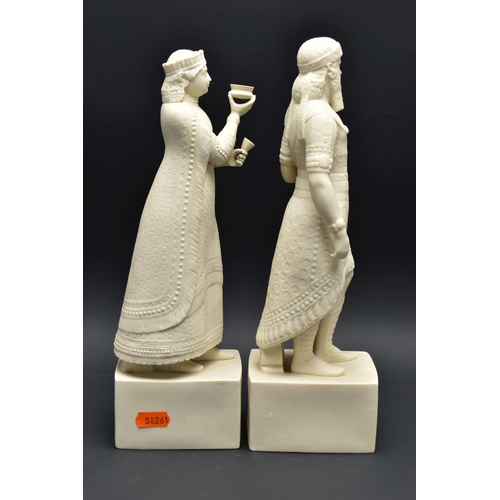 130 - A PAIR OF 19TH CENTURY COPELAND PARIAN FIGURES OF 'SARDANAPALUS 662 B.C.' AND 'THE QUEEN OF SARDANAP... 