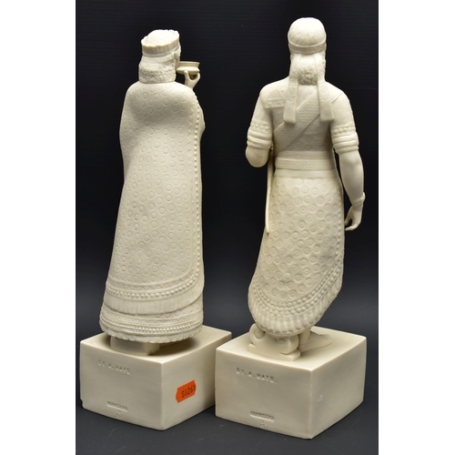 130 - A PAIR OF 19TH CENTURY COPELAND PARIAN FIGURES OF 'SARDANAPALUS 662 B.C.' AND 'THE QUEEN OF SARDANAP... 