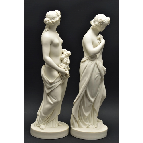 133 - A VICTORIAN JOHN BELL FOR MINTON PARIAN FIGURE DOROTHEA AND PAIR OF 19TH CENTURY PARIAN FIGURES OF A... 