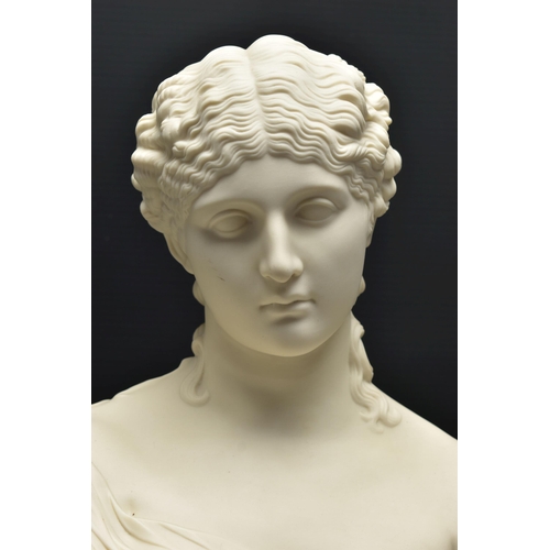 135 - A 19TH CENTURY COPELAND PARIAN BUST CLYTIE, impressed 'COPELAND F 80' to the lower back and 'C. DELP... 