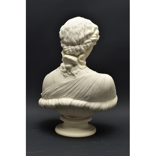 135 - A 19TH CENTURY COPELAND PARIAN BUST CLYTIE, impressed 'COPELAND F 80' to the lower back and 'C. DELP... 