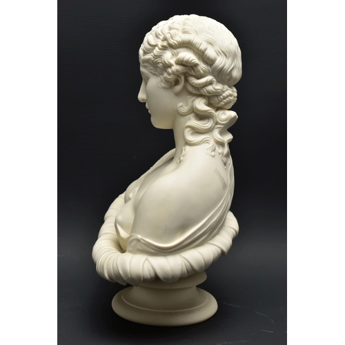 135 - A 19TH CENTURY COPELAND PARIAN BUST CLYTIE, impressed 'COPELAND F 80' to the lower back and 'C. DELP... 