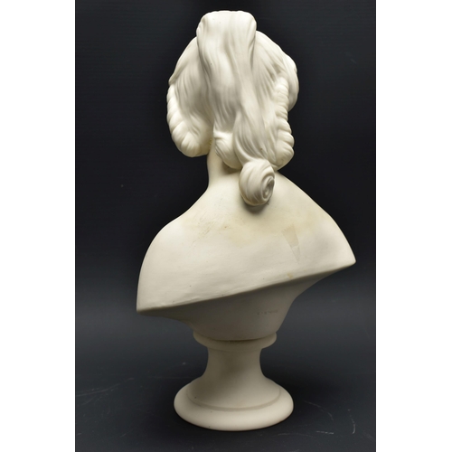 138 - A 19TH CENTURY PARIAN BUST OF PEACE, PROBABLY WORCESTER AND A W.H. GOSS PARIAN BUST OF CLYTIE, both ... 