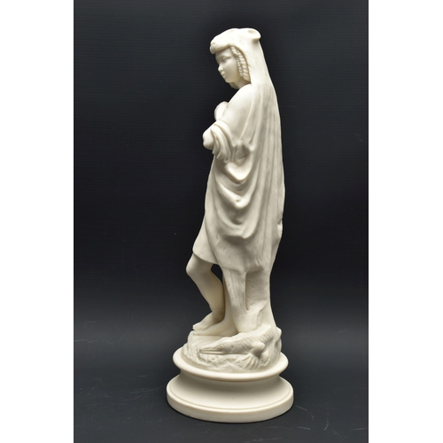 139 - A PAIR OF 19TH CENTURY PARIAN FEMALE ALLEGORICAL FIGURES OF AFRICA AND AMERICA, both modelled as sta... 