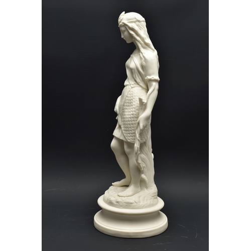 139 - A PAIR OF 19TH CENTURY PARIAN FEMALE ALLEGORICAL FIGURES OF AFRICA AND AMERICA, both modelled as sta... 