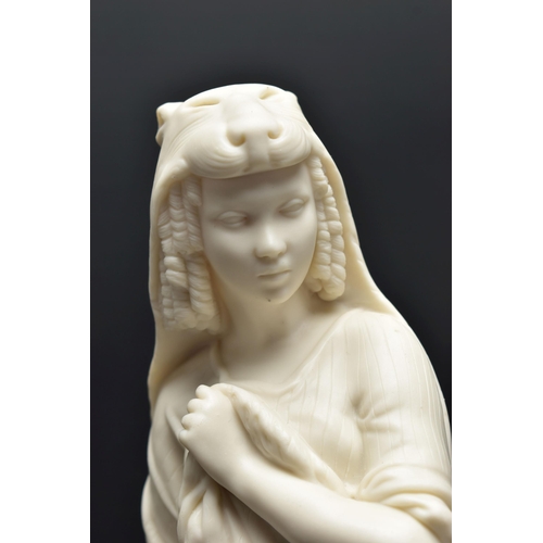 139 - A PAIR OF 19TH CENTURY PARIAN FEMALE ALLEGORICAL FIGURES OF AFRICA AND AMERICA, both modelled as sta... 