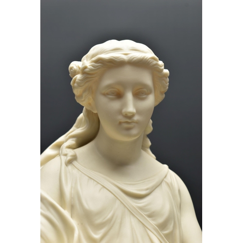 141 - A 19TH CENTURY COPELAND PARIAN FIGURE 'SPRING', designed by L.A. Malempre, modelled as a young woman... 