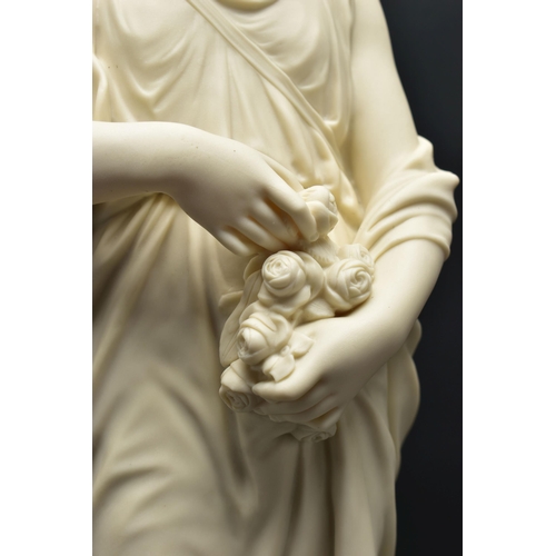 141 - A 19TH CENTURY COPELAND PARIAN FIGURE 'SPRING', designed by L.A. Malempre, modelled as a young woman... 