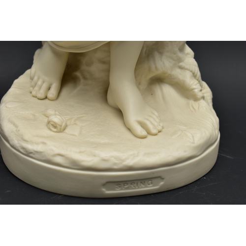 141 - A 19TH CENTURY COPELAND PARIAN FIGURE 'SPRING', designed by L.A. Malempre, modelled as a young woman... 