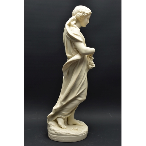 141 - A 19TH CENTURY COPELAND PARIAN FIGURE 'SPRING', designed by L.A. Malempre, modelled as a young woman... 