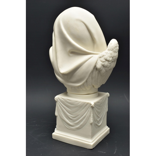 144 - A 19TH CENTURY COPELAND PARIAN BUST 'ASLEEP', modelled by J.S. Westmacott, on a socle pedestal base ... 