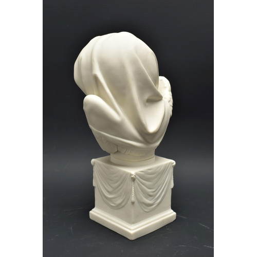 144 - A 19TH CENTURY COPELAND PARIAN BUST 'ASLEEP', modelled by J.S. Westmacott, on a socle pedestal base ... 