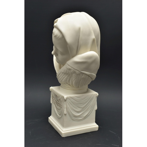 144 - A 19TH CENTURY COPELAND PARIAN BUST 'ASLEEP', modelled by J.S. Westmacott, on a socle pedestal base ... 