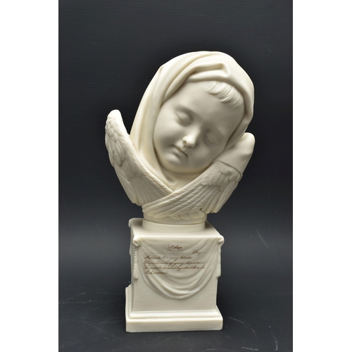 144 - A 19TH CENTURY COPELAND PARIAN BUST 'ASLEEP', modelled by J.S. Westmacott, on a socle pedestal base ... 