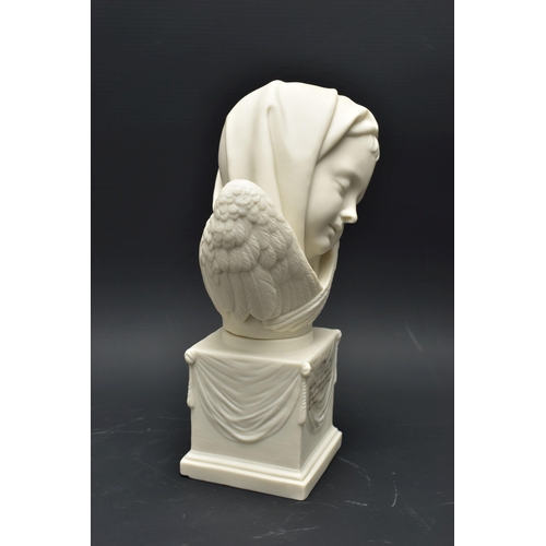 144 - A 19TH CENTURY COPELAND PARIAN BUST 'ASLEEP', modelled by J.S. Westmacott, on a socle pedestal base ... 