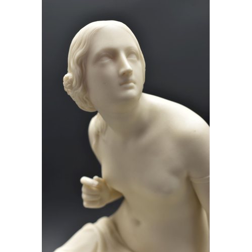 145 - A 19TH CENTURY COPELAND PARIAN FIGURE SABRINA, modelled by W. Calder Marshall, depicting a female nu... 