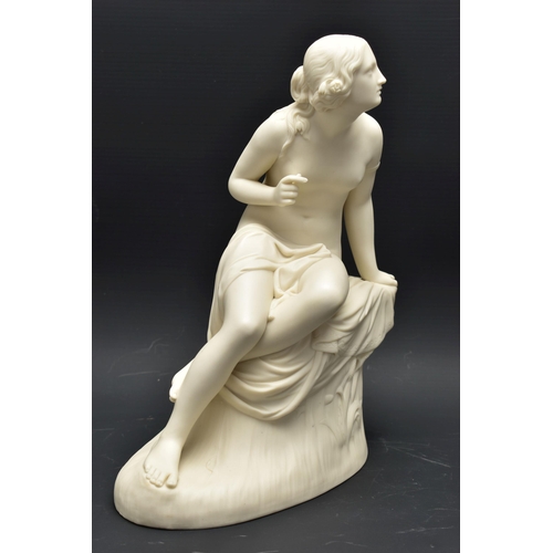 145 - A 19TH CENTURY COPELAND PARIAN FIGURE SABRINA, modelled by W. Calder Marshall, depicting a female nu... 