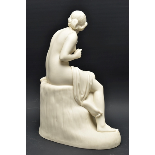 145 - A 19TH CENTURY COPELAND PARIAN FIGURE SABRINA, modelled by W. Calder Marshall, depicting a female nu... 