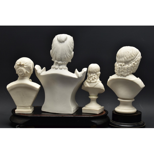 147 - FOUR LATE 19TH AND EARLY 20TH CENTURY PARIAN AND BISQUE BUSTS, comprising a Goss 'Sister Dora', impr... 