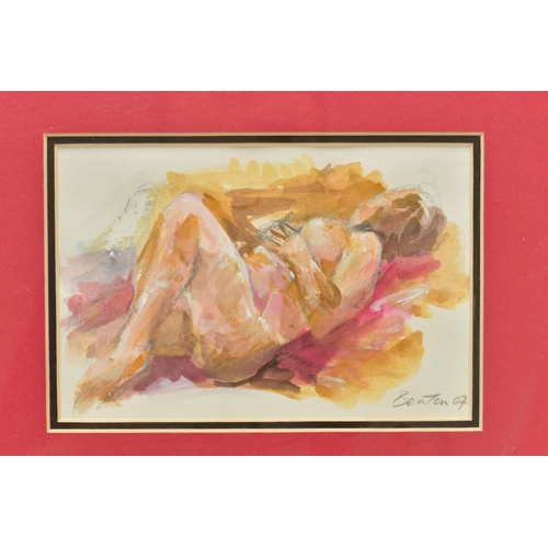 299 - GRAHAM BENTON R.B.S.A (BRITISH 1934-2022) FOUR NUDE FEMALE FIGURE STUDIES, signed and dated '07 bott... 