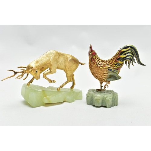 38 - TWO BOXED SÚHAI CHINESE SILVER GILT LIMITED EDITION FIGURES, comprising the 'Ta Bia Mountain Rooster... 