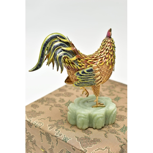 38 - TWO BOXED SÚHAI CHINESE SILVER GILT LIMITED EDITION FIGURES, comprising the 'Ta Bia Mountain Rooster... 