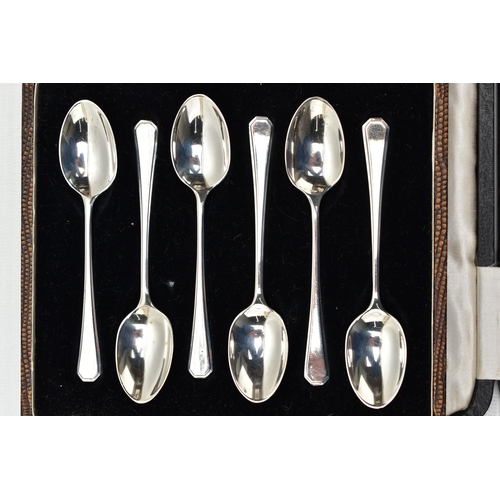 54 - THREE CASED SETS OF TEASPOONS AND COFFEE SPOONS, comprising a set of six Old English pattern coffee ... 