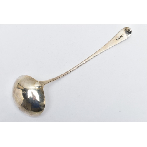 102 - A GEORGE III SILVER OLD ENGLISH PATTERN SOUP LADLE, engraved initial 'N', maker's mark partially rub... 