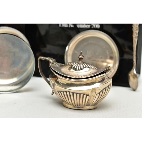 104 - FOUR CASED SET OF 20TH CENTURY SILVER TEA, COFFEE AND FRUIT SPOONS, comprising a set of twelve Georg... 