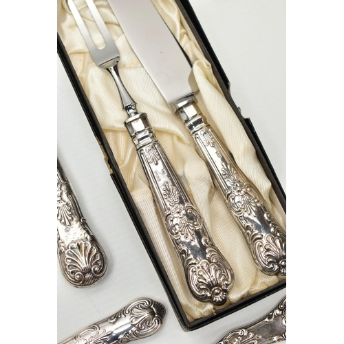 109 - A COLLECTION OF ASSORTED VICTORIAN AND LATER KINGS PATTERN FLATWARE AND CUTLERY, comprising two tabl... 