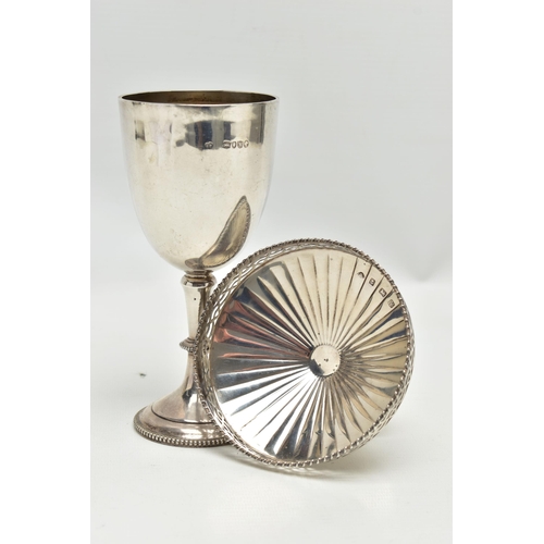 68 - A VICTORIAN SILVER TROPHY CUP AND A GEORGE VI SILVER PEDESTAL BONBON DISH, the trophy cup engraved '... 