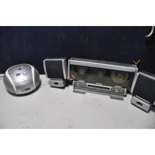 1064 - A AMSTRAD VCD3-1000 multi disc cd/radio player (condition:-only one cd powering up and remote not wo... 