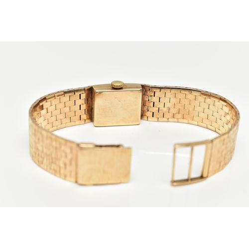 13 - A LADY'S 9CT GOLD 'TIARA' WRISTWATCH, manual wind, round silver dial signed 'Tiara, 17 jewels Incabl... 