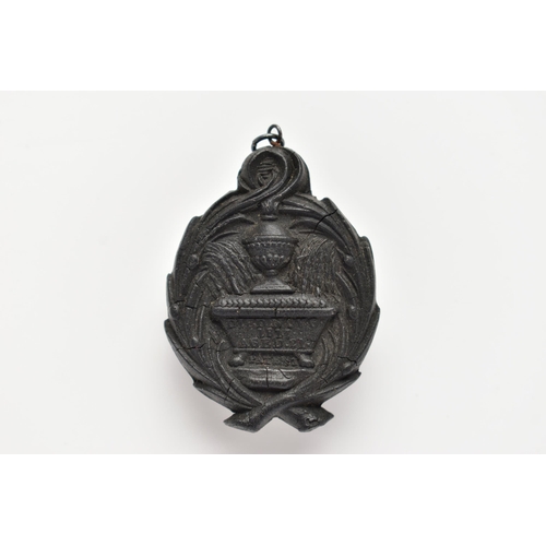 35 - AN EARLY 19TH CENTURY MOURNING PENDANT, oval form pendant depicting a portrait of princess Charlotte... 