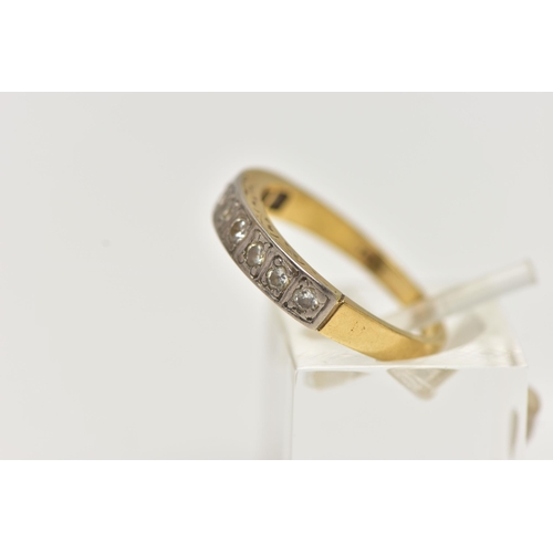 42 - A NINE STONE DIAMOND HALF ETERNITY RING, designed as a graduated line of brilliant cut diamonds in s... 