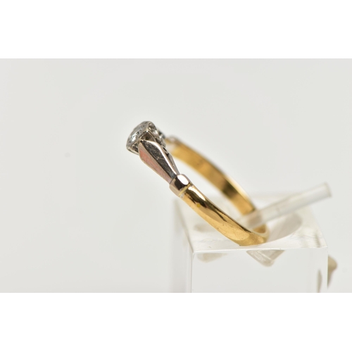 6 - AN 18CT GOLD, SINGLE STONE DIAMOND RING, a round brilliant cut diamond set in a white metal illusion... 