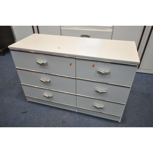 1223 - A WHITE FINISH BEDROOM FITMENT, and a matching chest of drawers (4)