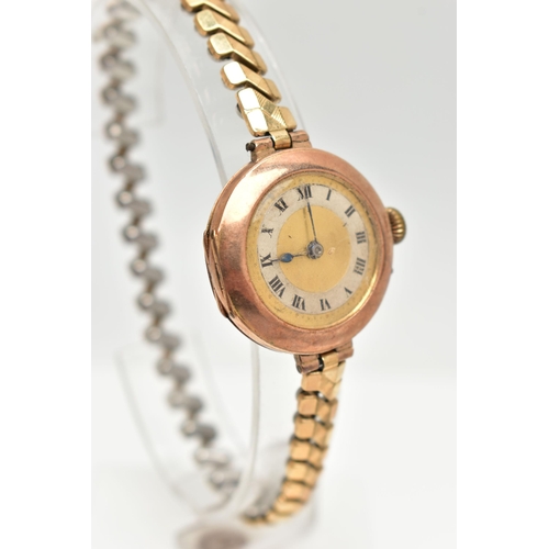 17 - A LADY'S AND A GENT'S GOLD WRISTWATCH, the first a gents manual wind, 'Garrad' watch, featuring a ro... 