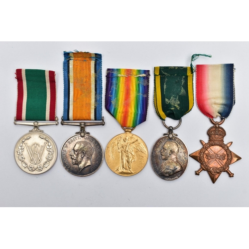 48 - FOUR MILITARY MEDALDS AND A WOMENS SERVICE MEDAL, to include a WWI Victory medal and war medal both ... 