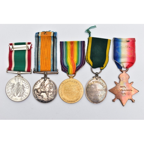 48 - FOUR MILITARY MEDALDS AND A WOMENS SERVICE MEDAL, to include a WWI Victory medal and war medal both ... 